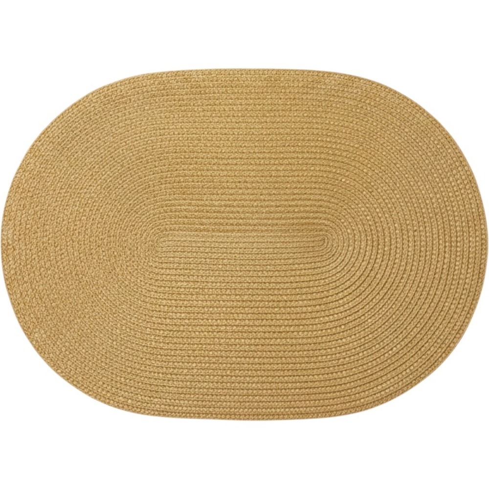 Yellow Braided Oval Placemats Woven Farmhouse Heat Resistant Table Mats Set(4)‎
